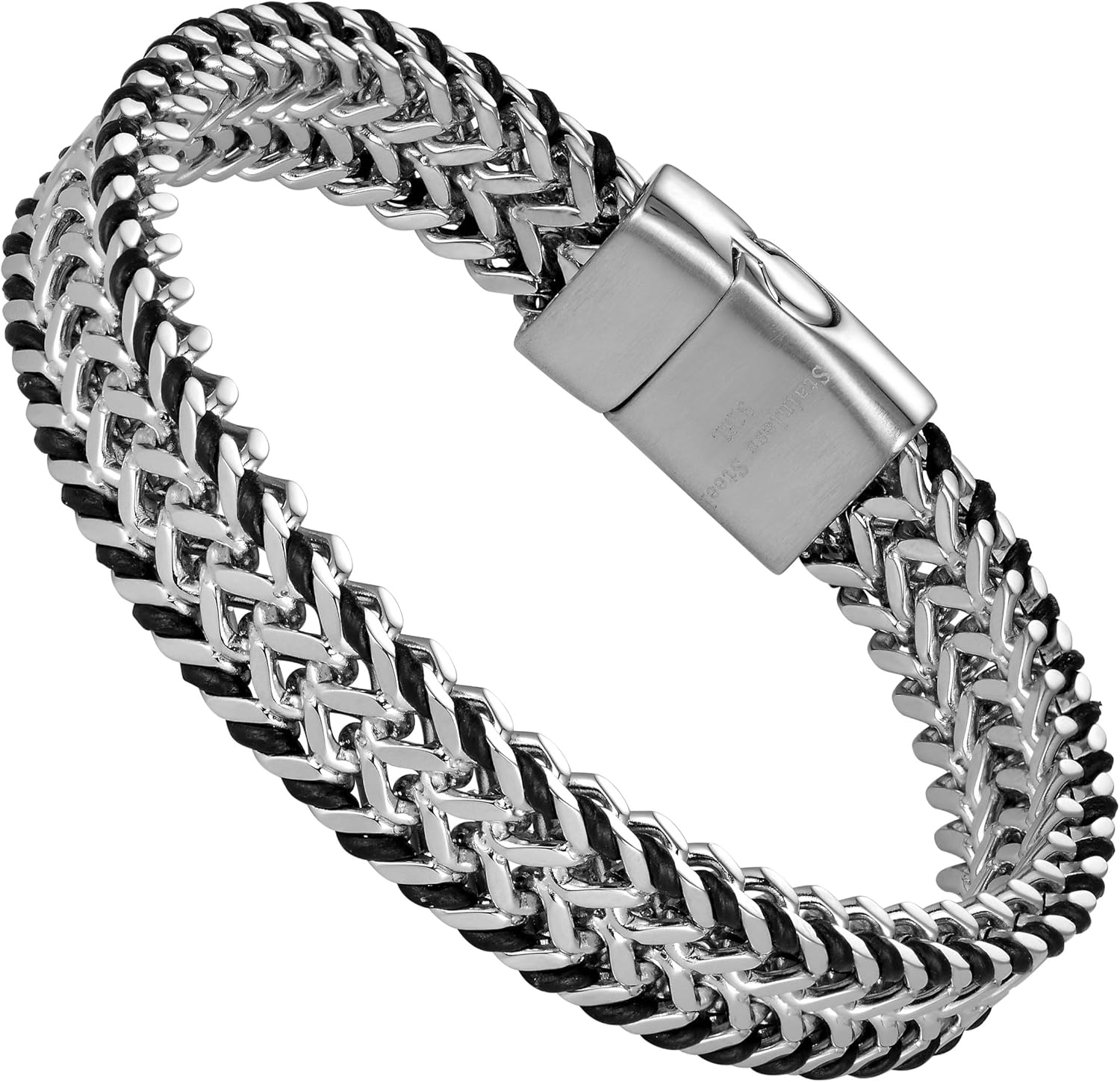 Men's Stainless Steel & Genuine Leather Bracelets – Various Designs in Silver, Black, and Polished Finishes – Rust & Discoloration Resistant – Jewelry Gift or Accessory for Men