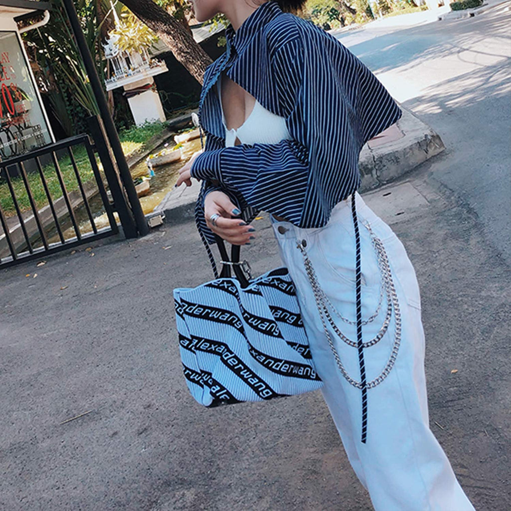 Łańcuch do spodni Lainrrew, łańcuch do spodni, pasek łańcuchowy, łańcuch do portfela, łańcuch do kieszeni, łańcuch do dżinsów hip-hop punk, łańcuch do kluczy, gotyckie akcesoria dla Eboy Egirl kobiet i mężczyzn (srebrny)