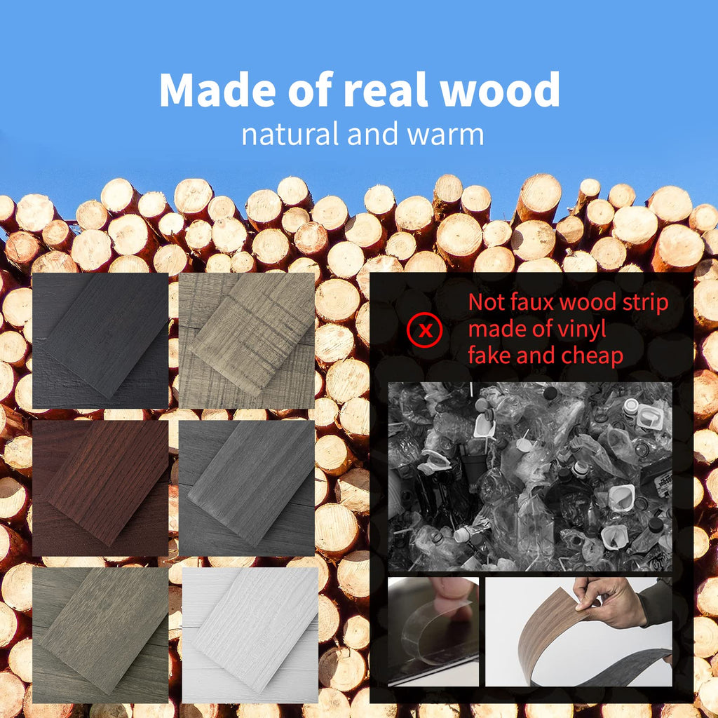 Art3d Self-Adhesive Weathered Barn Wood Wall Planks in Stone Gray for Living Room, Bedroom(16 Sq Ft)