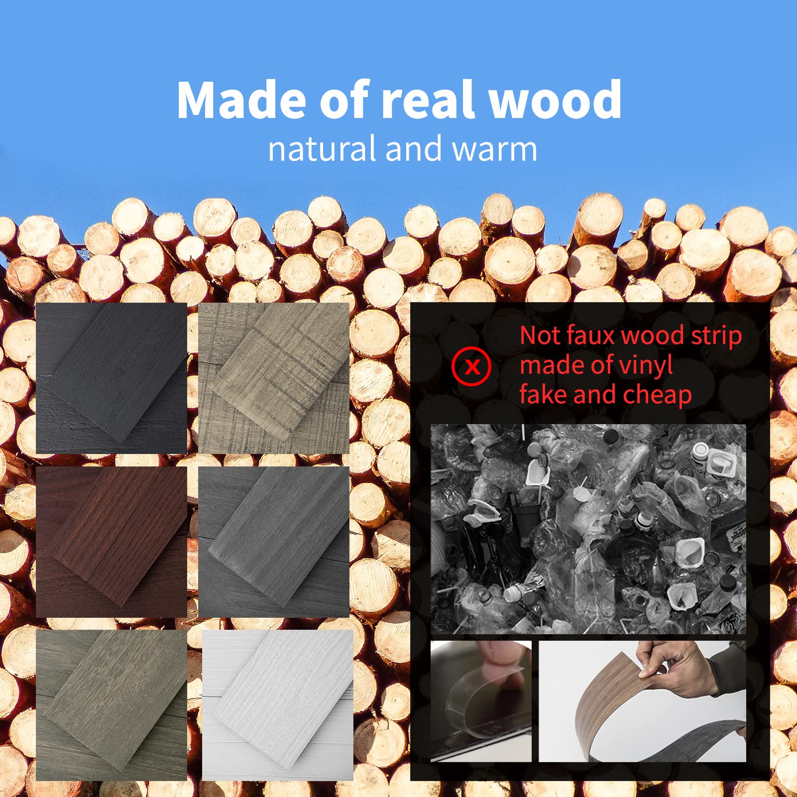 Art3d Self-Adhesive Weathered Barn Wood Wall Planks in Stone Gray for Living Room, Bedroom(16 Sq Ft)