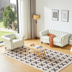 AVZEAR 3-Piece Living Room Sectional Sofa Set, Green Velvet Couch Upholstered Sofa Modern Sofa Couches Set Style Button Tufted, Velvet Chesterfield Sofa for Living Room Apartment, 1+2+3 Seat Green