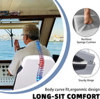 High Back Boat Seats 2 Pack, Folding Fishing Bass Boat Seat, White and Black