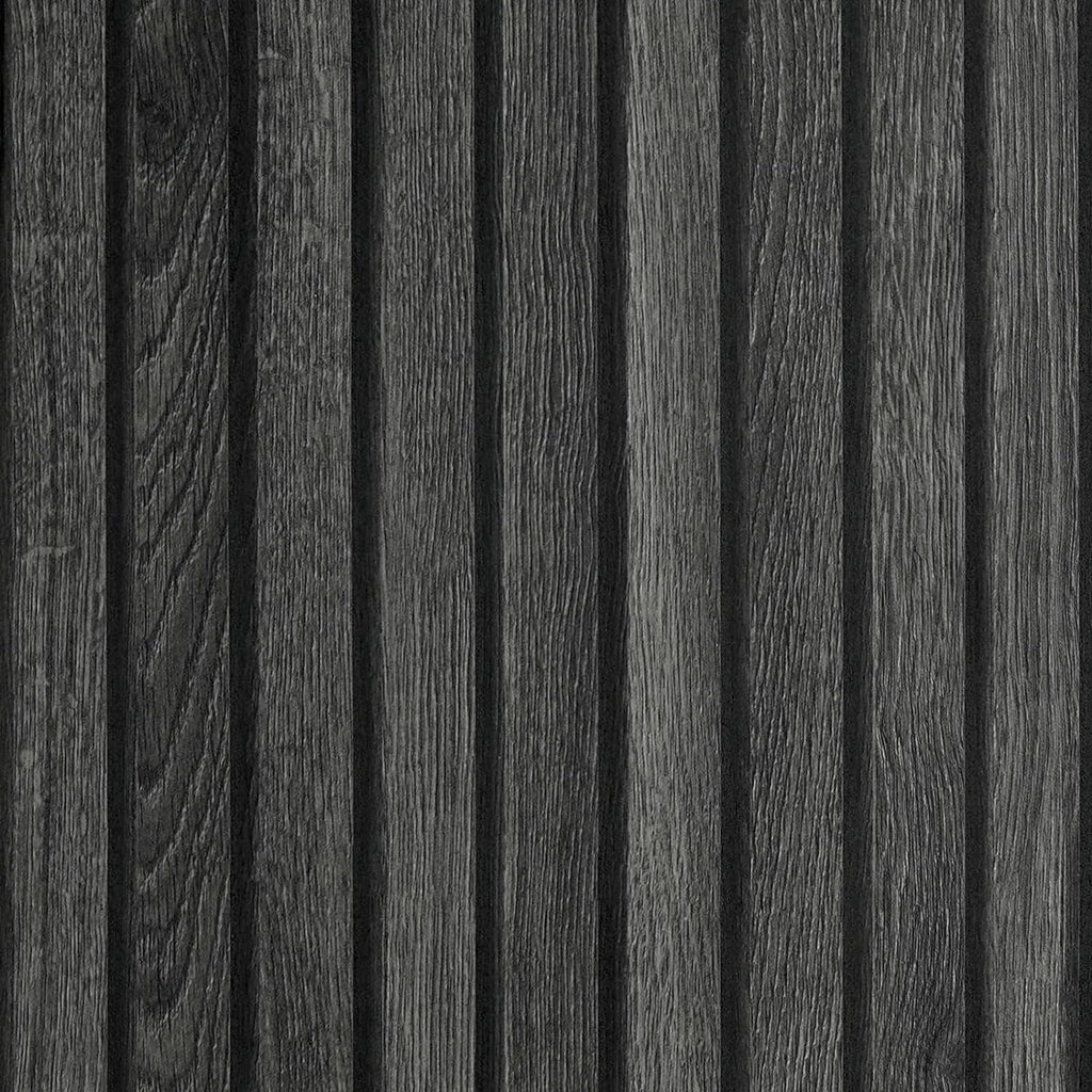 FunStick Black Slats Wood Wallpaper Peel and Stick Wood Contact Paper for Cabinets Peel & Stick Wood Slats Wallpaper for Wall Decor Waterproof Removable Wood Wallpaper for Bedroom Countertops 12"x200"