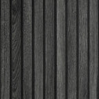 FunStick Black Slats Wood Wallpaper Peel and Stick Wood Contact Paper for Cabinets Peel & Stick Wood Slats Wallpaper for Wall Decor Waterproof Removable Wood Wallpaper for Bedroom Countertops 12"x200"