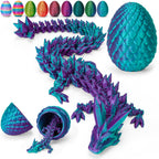 TBOLINE 3D Printed Easter Dragon Egg - Perfect Basket Essentials Stuffers, 4 Pack Prefilled Easter Eggs Filled with Toys, Small Articulated Crystal Animals Fidget Toy for Kid (4PCS1)