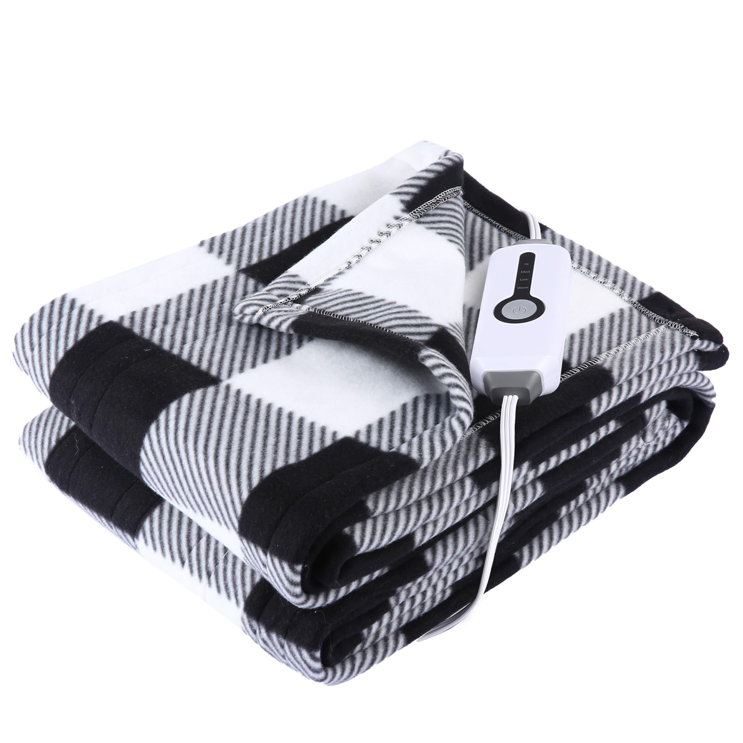 Elektrisch verwarmd deken 72" x 84" volledige maat flanellen stof met 4 verwarmingsniveaus & 10 uur automatische uitschakeling, ademend warm en wasbaar voor zacht en bed - lichtgrijs