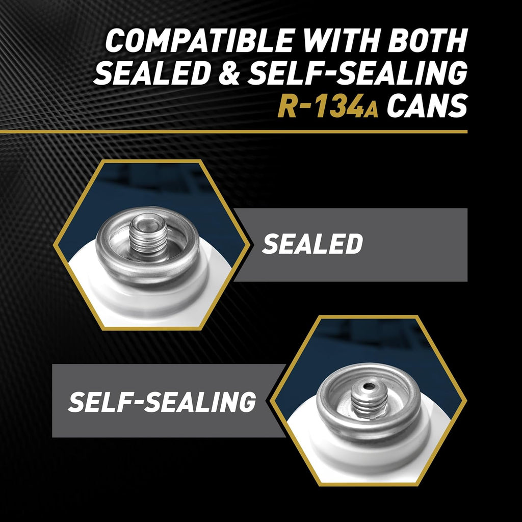 InterDynamics Car Air Conditiioner Gauge and Hose by InterDynamics, A/C Pro Air Conditioner Recharge Gauge and Dispenser for Cars, Trucks, 24 In Hose