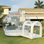 10FT Inflatable Bubble House with Bounce Jumping Area Commercial Grade PVC Bounce House, Bubble Balloon House for Kids,Toddler with Blower & Pumb & 50Pcs Balloons