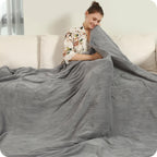 Couverture chauffante électrique DUODUO 72"x84" en polaire corail chaude avec 4 réglages de chaleur et arrêt automatique de 10 heures Protection contre la surchauffe - Gris 