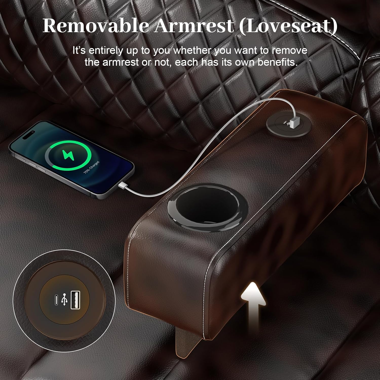 3 Seater Recliner Sofa Set with 2-Tier Cushion, 3+1 Pieces in Living Room, 3 Seater Reclining Couch Leather with Removable Console, 1 Oversize Recliner Chair Sofa Seat