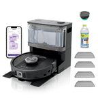 Shark AV2501S AI Ultra Robot Vacuum, with Matrix Clean, Home Mapping, 30-Day Capacity HEPA Bagless Self Empty Base, Perfect for Pet Hair, Wifi, Dark Grey