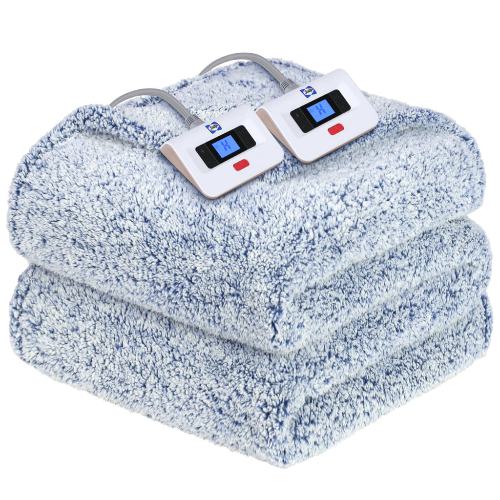 SEALY Electric Blanket Heated Throw 50"x60" Soft Double Sherpa Super Cozy with 6 Fast Heating Levels & 2-10 Hours Auto-Off, Over-Heat Protection, Machine Washable, Charcoal