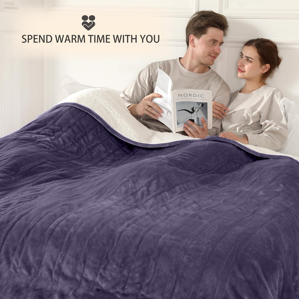 Coperta Elettrica Riscaldata Plaid con 5 Livelli di Riscaldamento e Spegnimento Automatico dopo 4 Ore, Plaid Riscaldato 50"x60" con Certificazione ETL e FCC per Casa e Ufficio, Lavabile in Lavatrice, Grigio Scuro