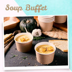 MATICAN Papp-Eisbecher - 100 Stück 9-Unzen Einweg-Dessertschalen für heiße oder kalte Speisen, 9-Unzen Partybedarf Becher für Eisbecher, gefrorenen Joghurt, Suppe, Brown