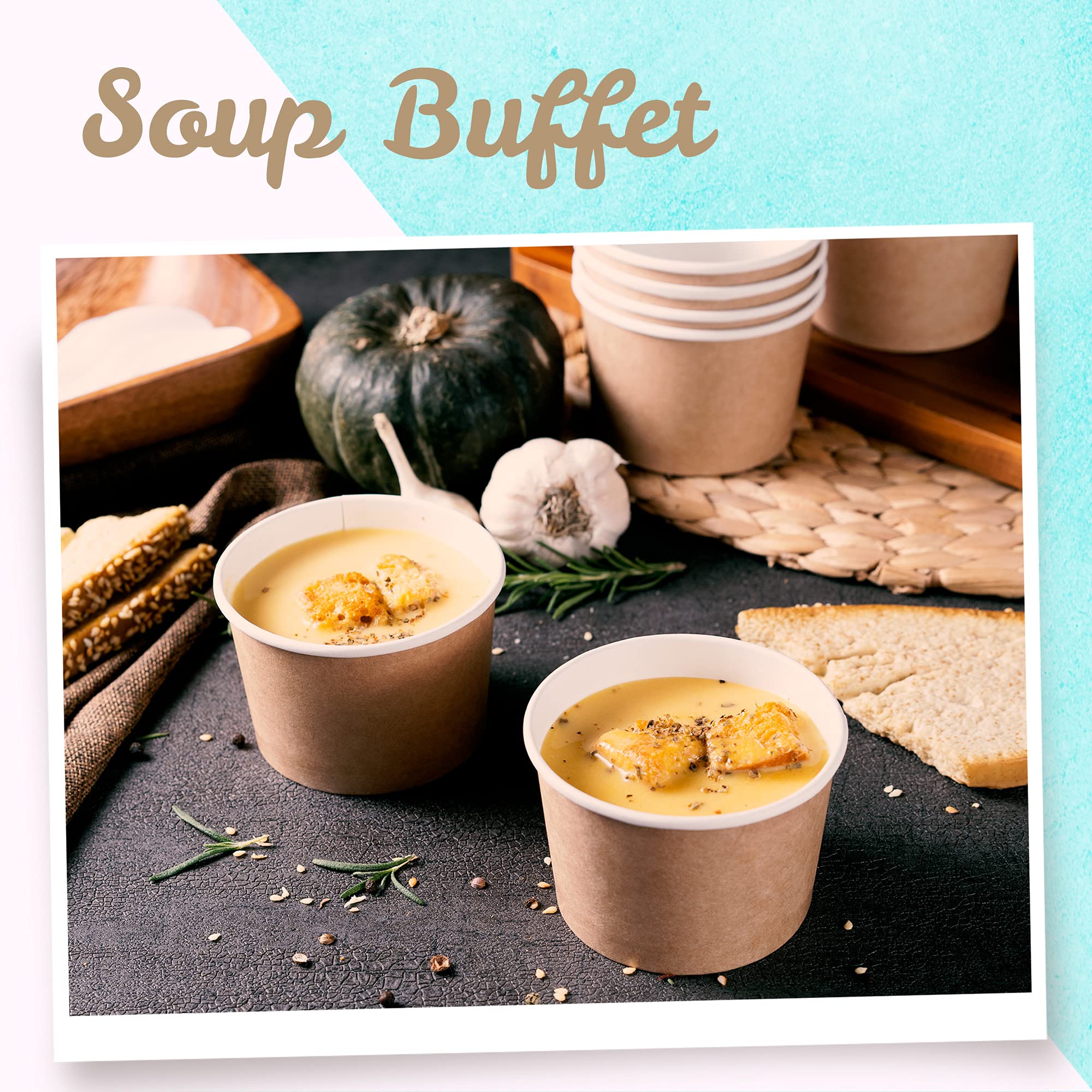 MATICAN Papp-Eisbecher - 100 Stück 9-Unzen Einweg-Dessertschalen für heiße oder kalte Speisen, 9-Unzen Partybedarf Becher für Eisbecher, gefrorenen Joghurt, Suppe, Brown