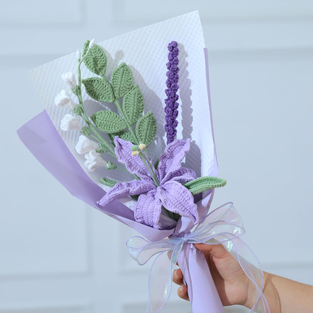 Crochet Flower Pot Forget-me-not Pink Thank You Crochet Gifts for Women Coworker Graduation & Mother's Day Gift Pink Crochet Potted Flower for Women Teacher| Handmade Knitted Potted Plant