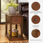 Signature Design by Ashley Breegin New Traditional Wooden Chair Side End Table, Brown