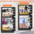 Cofre resistente de 8,3 pés cúbicos, cofre doméstico extra grande com bolsa à prova de fogo e à prova d'água, porta dupla, caixa de bloqueio oculta, alerta inteligente, cofre digital de segurança antifurto para documentos, dinheiro, negócios e escritório