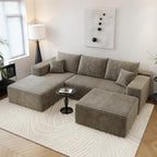 107.5" Cloud Sectional Couch with L-Shape Chaise,Modern Modular Sofa with Deep Seat, Upholstered Couches for Living Room Bedroom Apartments,No Assembly Required, (Black,Right Facing Chaise)