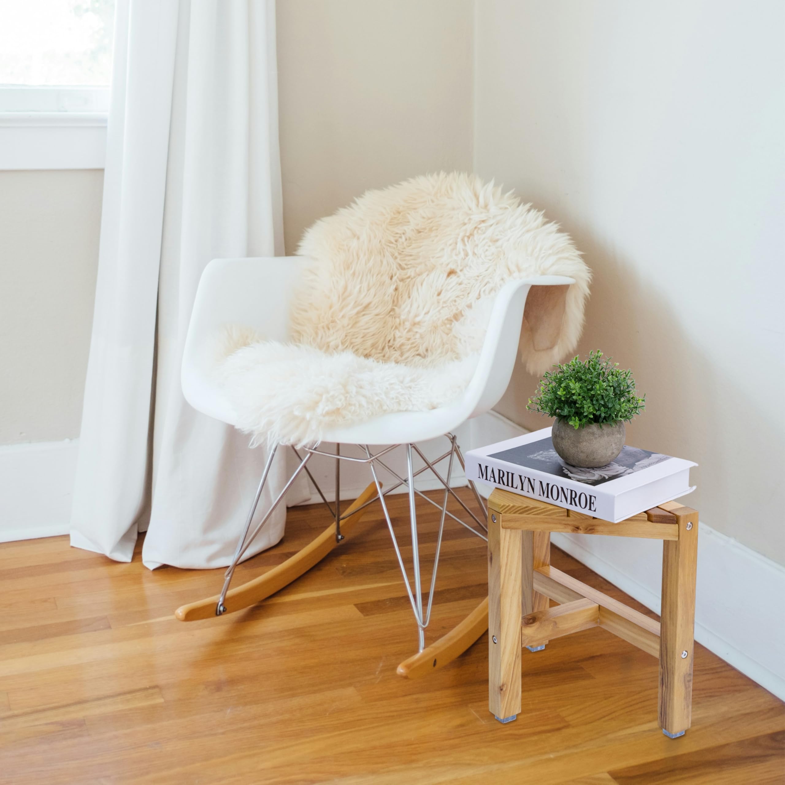 TEAKAURA Teak Shower Stool, Teak Shower Bench, 12'' Shower Foot Rest for Shaving Legs, Waterproof Corner Shower Bench, Organizer Stool, Corner Seat for Bathroom Livingroom