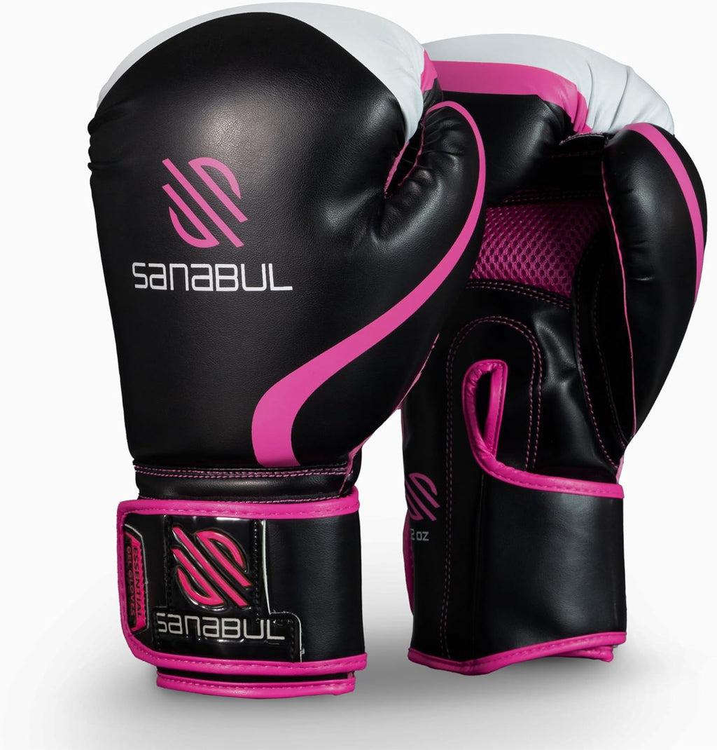 Sanabul Essential Gel Boxing Gloves for Men & Women, Kickboxing MMA, Muay Thai Gloves and Heavy Bag Training Punching & Sparring