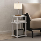 Furinno Just 3-Tier Turn-N-Tube Nightstand, 2-Pack, Columbia Walnut/Black
