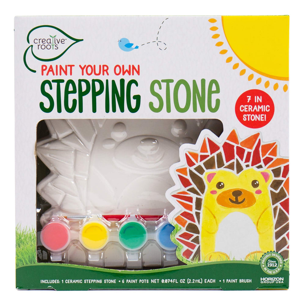 Creative Roots Paint Your Own #1 Dad Stepping Stone, Paintable Ceramic 7 in. Stone, Includes 6 Acrylic Paints & Paintbrush, Great Arts and Crafts for Kids Ages 8-12, Father's Day Gift