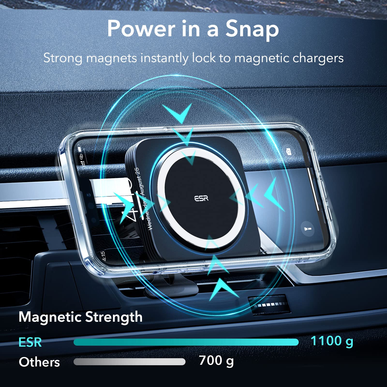 ESR for iPhone 13 Pro Max Case, Compatible with MagSafe, Shockproof Military-Grade Protection, Yellowing Resistant, Magnetic Phone Case for iPhone 13 Pro Max, Classic Hybrid Case (HaloLock), Clear