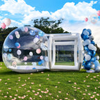 8FT Inflatable Bubble House for Kids, Clear PVC Bubble Balloon House with Tunnel, Air Blower, 600W Air Pump Transparent Bubble House Dome Inflatable for Party, Yard Decoration