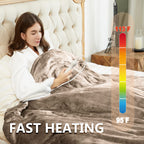 Manta Elétrica Tefici, Super Aconchegante e Macia, Flanela de 2 Camadas 50" x 60", Manta Aquecida com 3 Níveis de Aquecimento e Desligamento Automático em 4 Horas, Lavável na Máquina, Certificada ETL e FCC, Uso Residencial e Escritório, Cor Camelo