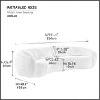 Modern 5 Seats Curved Sofa Oversized Half-Moon Sofa&Couch, Beautiful Freestanding Sofa Comfy Teddy Fleece Boucle Leisure Sofa Couch with 4 Big Pillows for Home Office Apartment Living Room