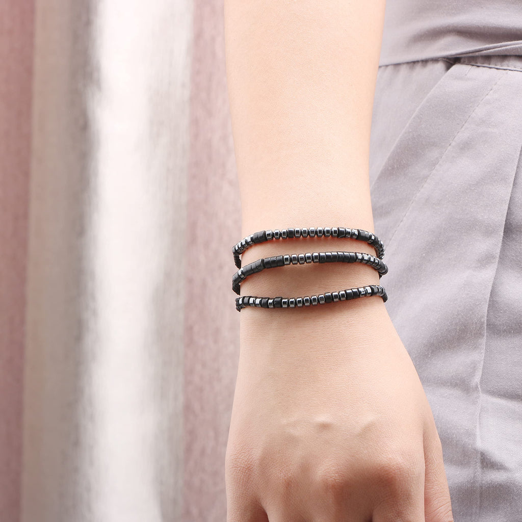 JoycuFF Believe in You Like I Do Morse Code Bracelets for Women Men Daughter Son Sister Friends Classmates Birthday Christmas Graduation Jewelry Gifts Cord Wrap Black Stone Beads Bracelets