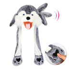 Animal Hat with Ears Moving Jumping Pop Up Beating Hat Plush Holiday Cosplay Dress Up Funny Gift for Kids