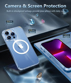 FNTCASE dla etui iPhone 13 Pro-Max: Mocne magnetyczne, antyżółknięcie, smukłe przezroczyste etui | Wojskowej klasy ochronna i odporna na wstrząsy cienka przezroczysta osłona na telefon (przezroczysta)