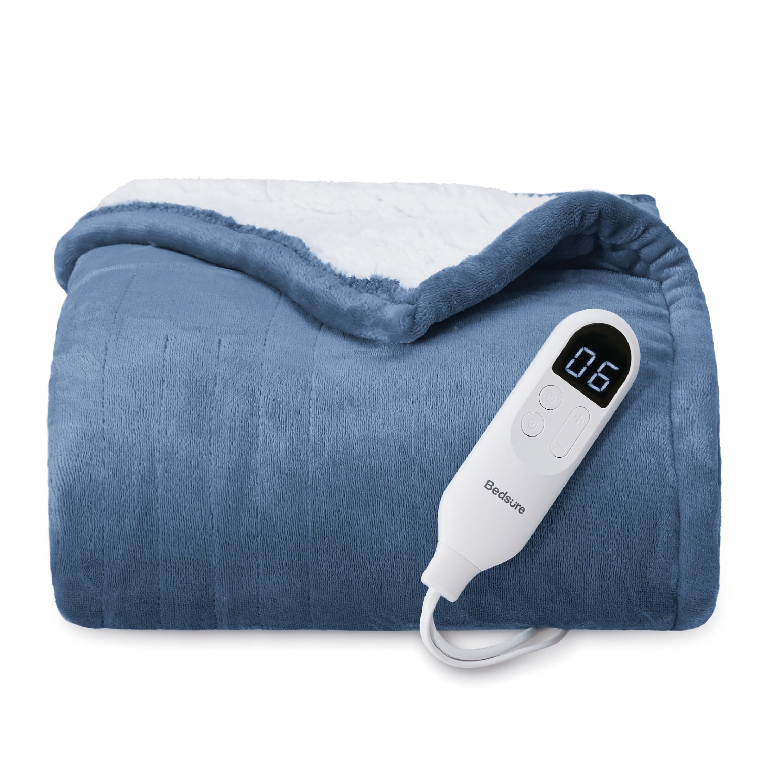 Bedsure Electric Blanket Queen Size - Dual Control Heated Blanket Queen, GentleSoft™ Fast Heating with 10 Time Settings & 10 Heat Settings, Warm Gift for Grandma (84x90 inches, Grey)