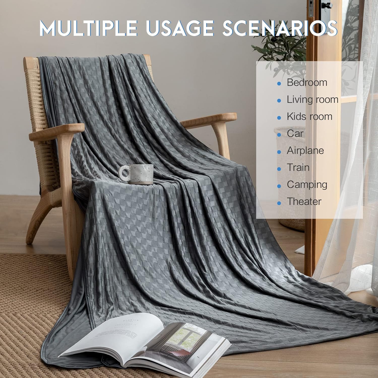 AmyHomie Cooling Blanket,90"x90"Queen Size,Summer Blankets with Double Sided Cold Effect, Arc-Chill Q-Max>0.5 Cool Fiber, Breathable Lightweight Blankets for Hot Sleepers Night Sweats