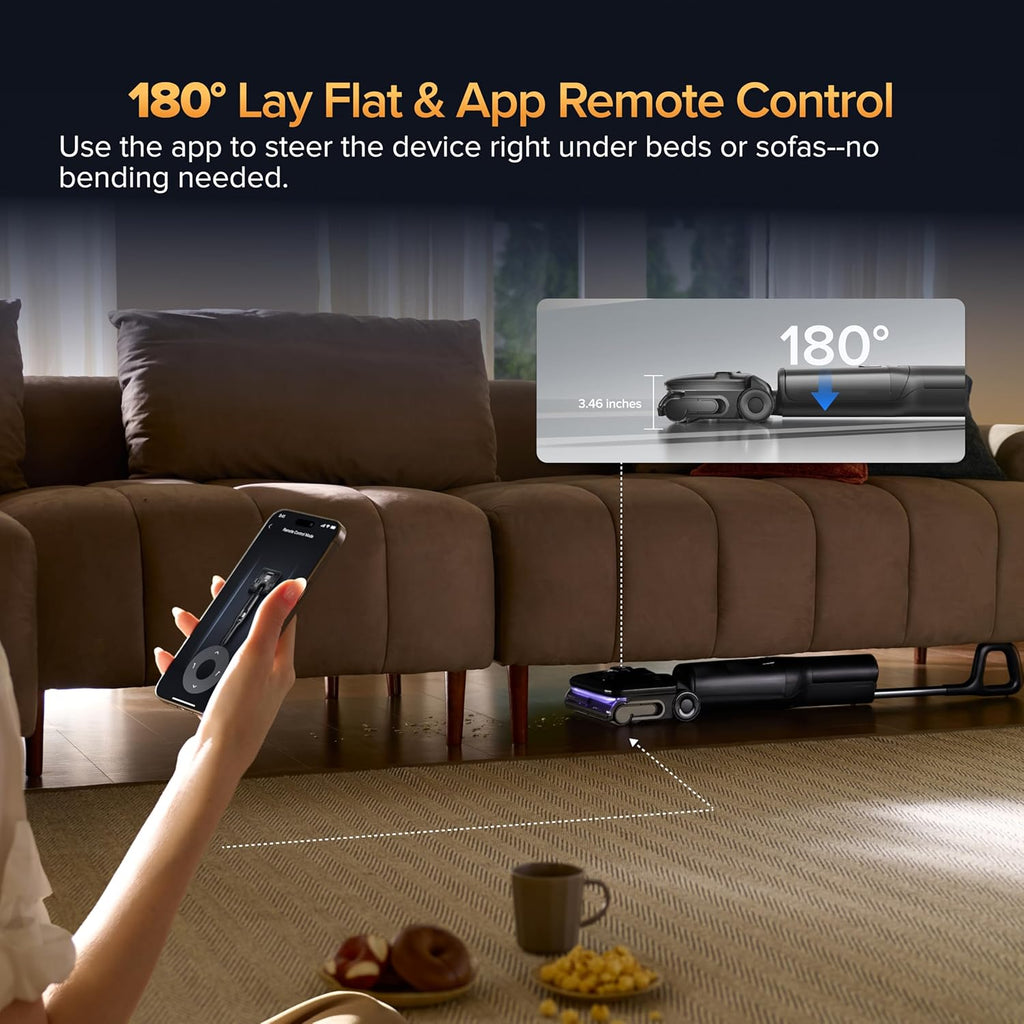 roborock F25 Ultra Steam Wet Dry Vacuum Cleaner, 302°F Steam Mop & 187°F Hot Water Cordless Vacuum Mop All in One, Floor Washer with Blue Light, 194°F Self-Cleaning, 180° Lay-Flat, AI Assitant Wheels