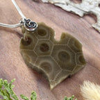Michigan Shaped Petoskey Stone Pendant