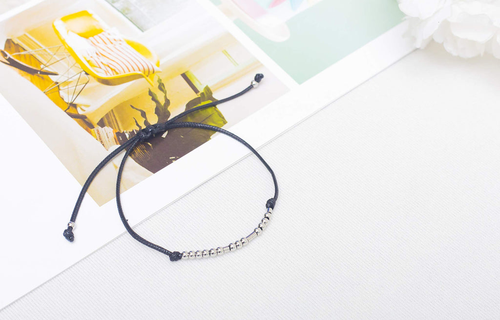 morniface Morse Code Bracelets for Women, Message Friendship Gifts Friendship Bracelets Gifts for Friends Gifts for Her (Bad ass)