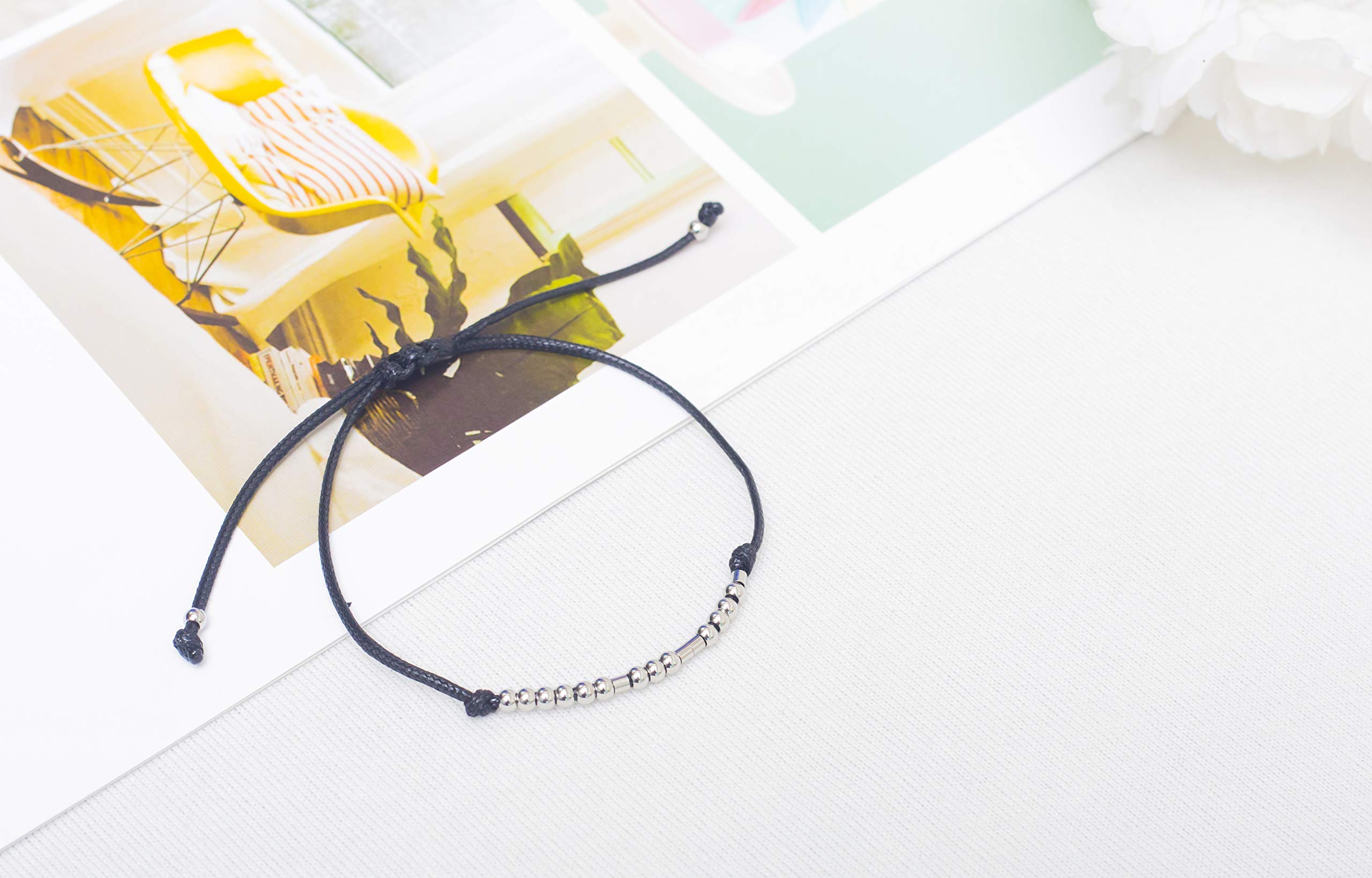 morniface Morse Code Bracelets for Women, Message Friendship Gifts Friendship Bracelets Gifts for Friends Gifts for Her (Bad ass)