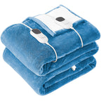 Homemate Electric Heated Blanket Queen - 84"x90" Heating Blanket Queen Size Dual Control 1/2/4/6/8 Hours Auto-Off 10 Heat Level Heat Blanket Over-Heat Protection Flannel Sherpa ETL Certification