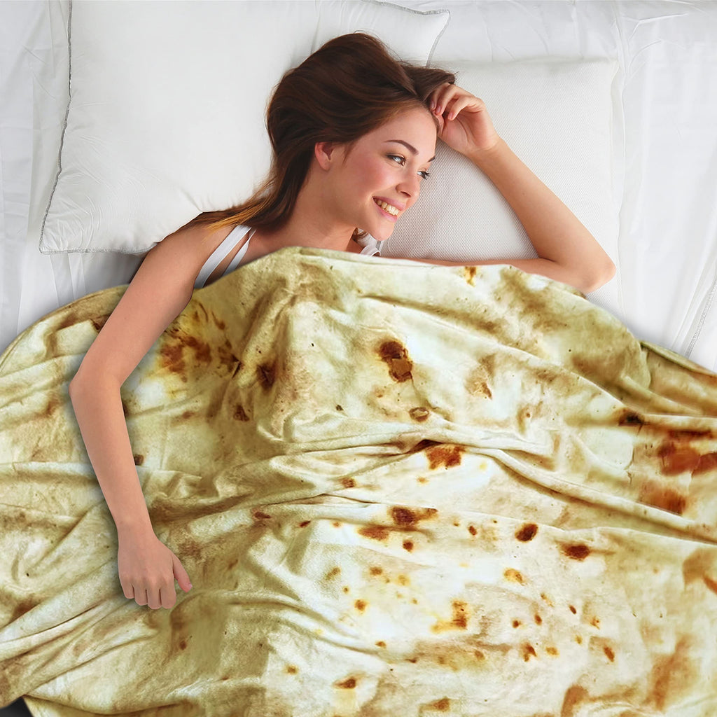 moonysweet Tortilla Blanket for Adult and Kids Double Sided Novelty Food Blanket Adult Size Funny Realistic Throw Blanket Fuzzy Fleece Blanket Flannel Teens Boys and Girls 60 inches