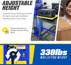 Goodyear Material Lift Winch Stacker, Pallet Truck Dolly, 330 Lbs 40" Max Lift w/ 8" Wheels, Swivel Casters [Patent Pending]
