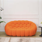 JACH Bubble Sofa Curved Couch Set, Comfy Upholstered Sofa, Mesh Fabric 3D Honeycomb Shape Modern Couches for Living Room, Apartment (Orange, 1 Seater, 2 Seater, 3 Seater, Ottoman)