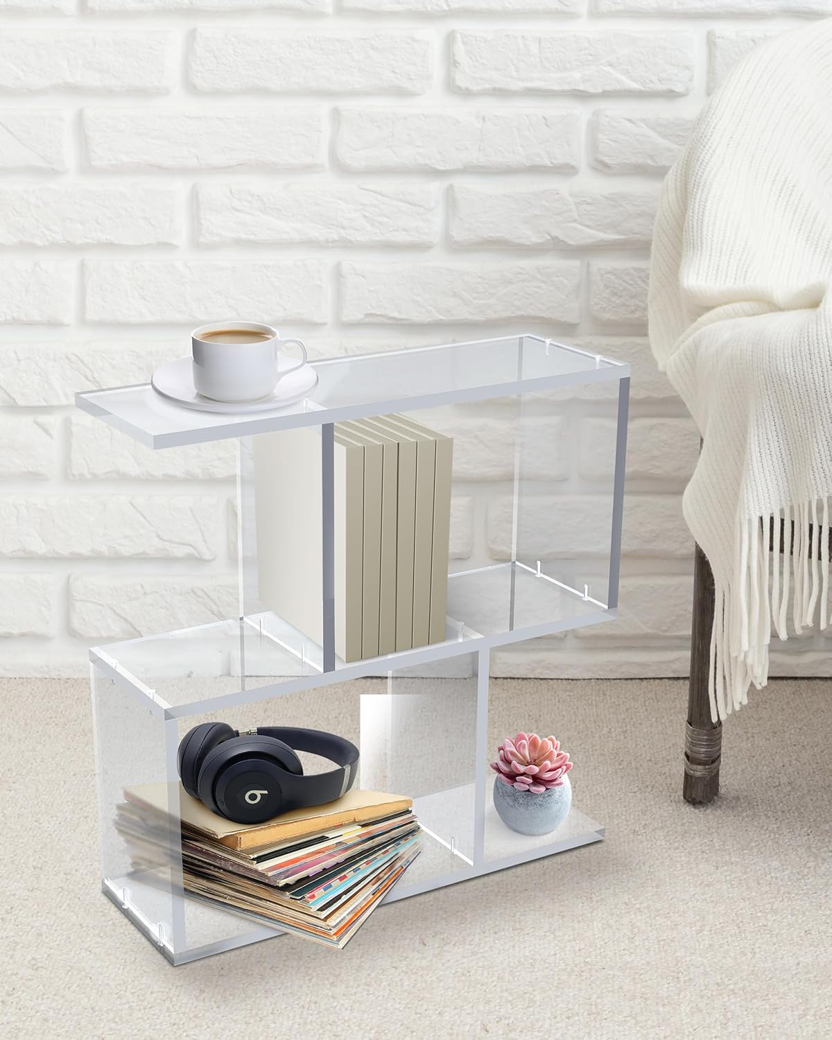 Arteriors Acrylic Coffee Table for Living Room - Clear Furniture End Table