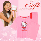 Hello Kitty Girls Pajamas Set, Comfortable Loungewear – Gifts for Girls (11-12 Years, Pink)