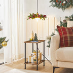 HOOBRO Side Table with Charging Station, End Table with USB Ports and Outlet, Nightstand with 2-Layer Storage Shelves for Small Spaces, Living Room, Bedroom, Stable Frame, Rustic Brown BF09UBZ01