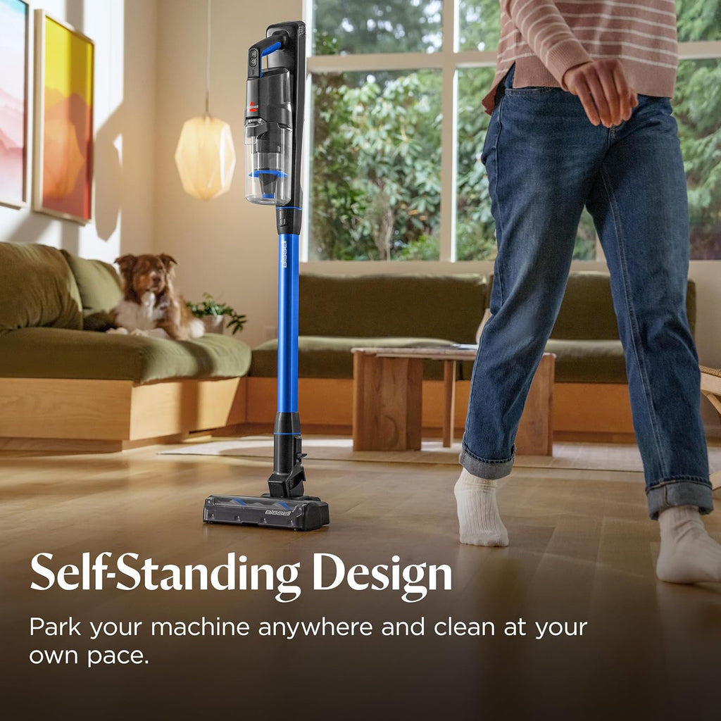BISSELL PowerClean FurFinder 200W Self-Standing Cordless Vacuum w/Tangle Free Brush Roll, Strong Suction, Removeable Battery, Wall Mount, Upholstery Tool & Bright Headlights