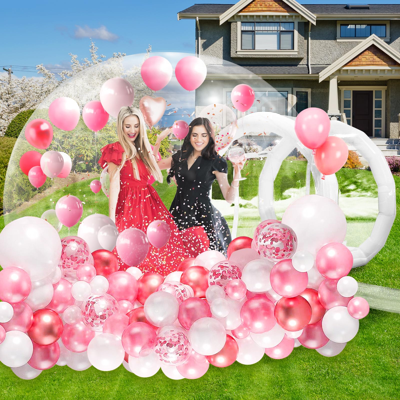 10FT Bubble House, Clear Balloon House for Party, PVC Bubble House Dome Inflatable for Kids, Inflatable Bubble House Perfect for Indoor Outdoor Kids Party Celebrations Party Rental Equipment