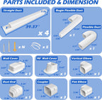 3'' 17 Ft [Quick Installation] PVC Decorative Line Cover Kit for Ductless Mini Split Air Conditioners, Central AC and Heat Pump Systems